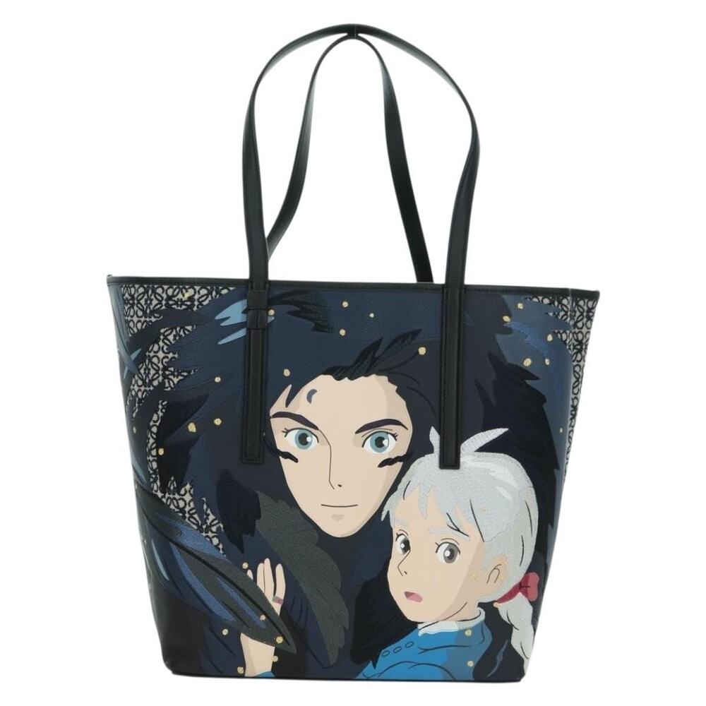 Loewe x Studio Ghibli Canvas Howl's Moving Castle Howl And Sophie Tote Bag Black